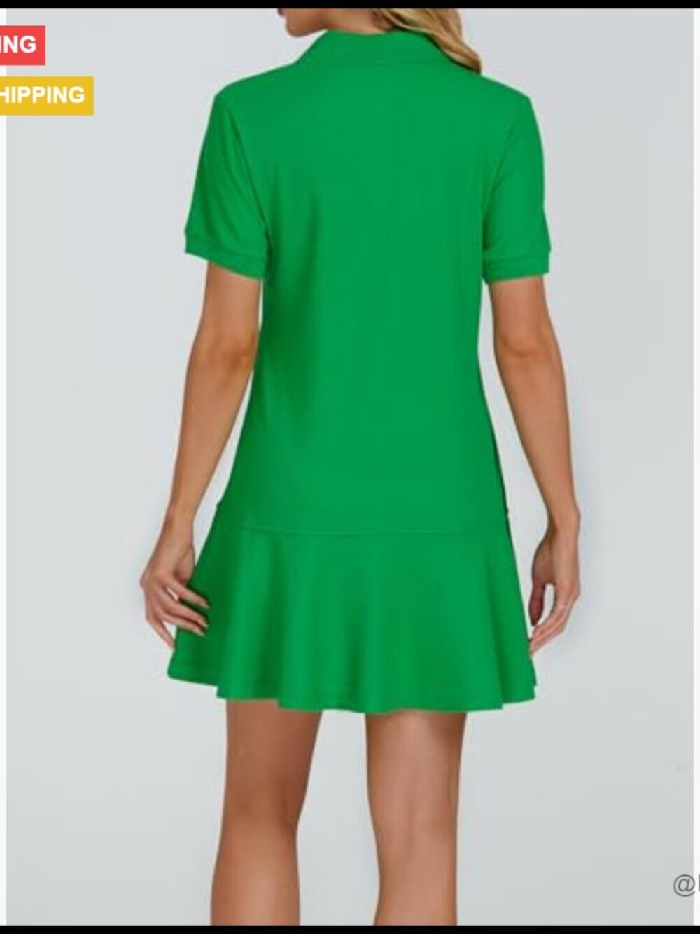 Cotton Blend Polo Dress with Ruffle Hem for Active Summer Wear - Picture 4 of 7